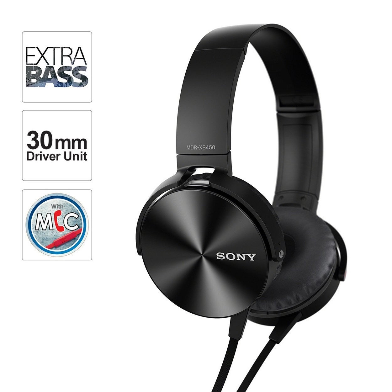 Sony MDR-XB450 Extra Bass Wired Headphones - Over Ear with Mic