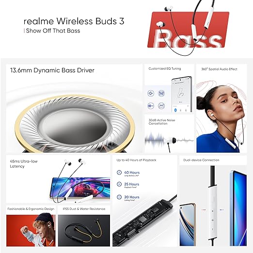 Realme Buds Wireless 3 Bluetooth Neckband Earphones